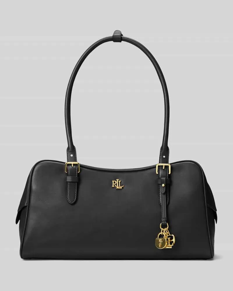 Ralph Lauren Henkeltasche aus echtem Rindsleder Black