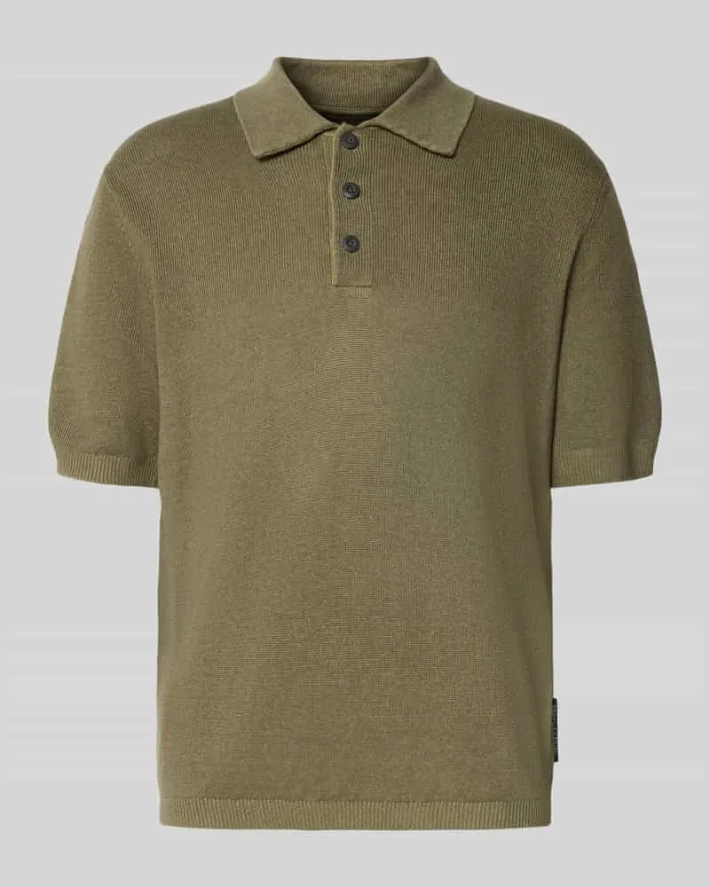 Marc O'Polo Regular Fit Poloshirt aus Leinen-Baumwoll-Mix Oliv