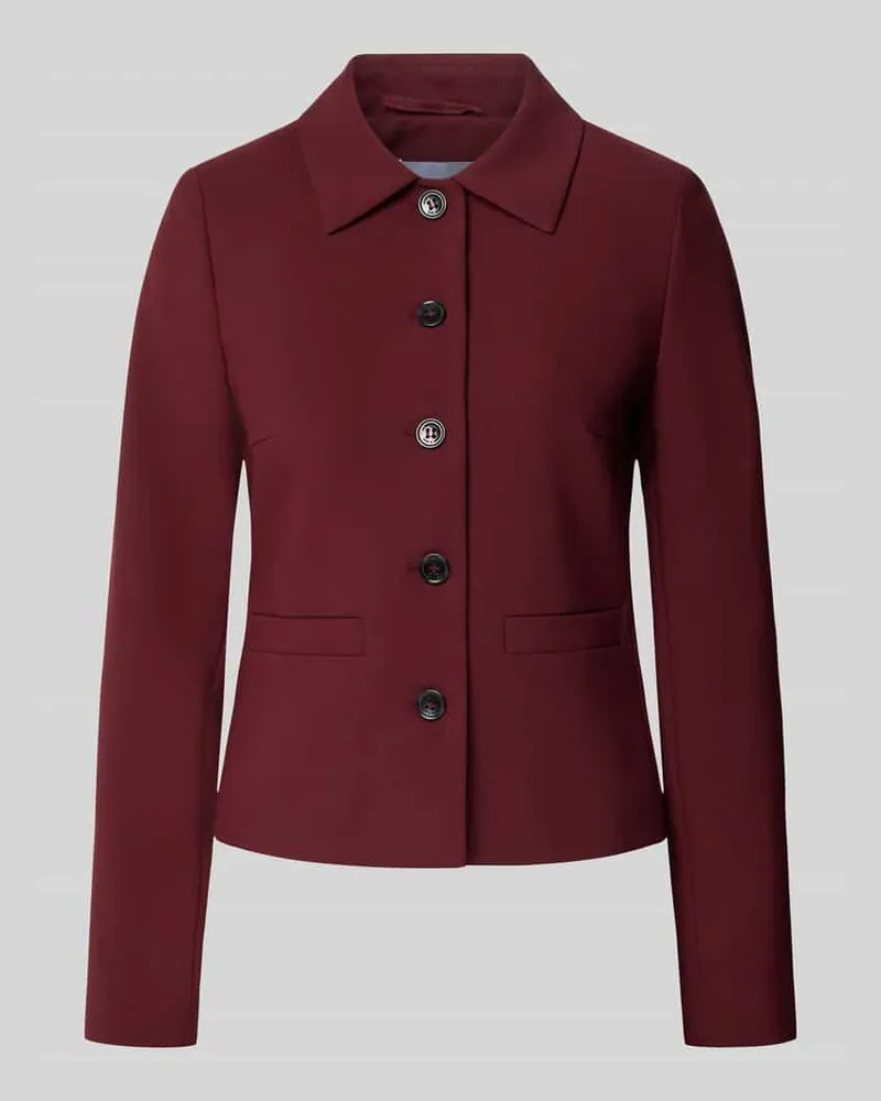 More & More Slim Fit Blazer mit Paspeltaschen Bordeaux
