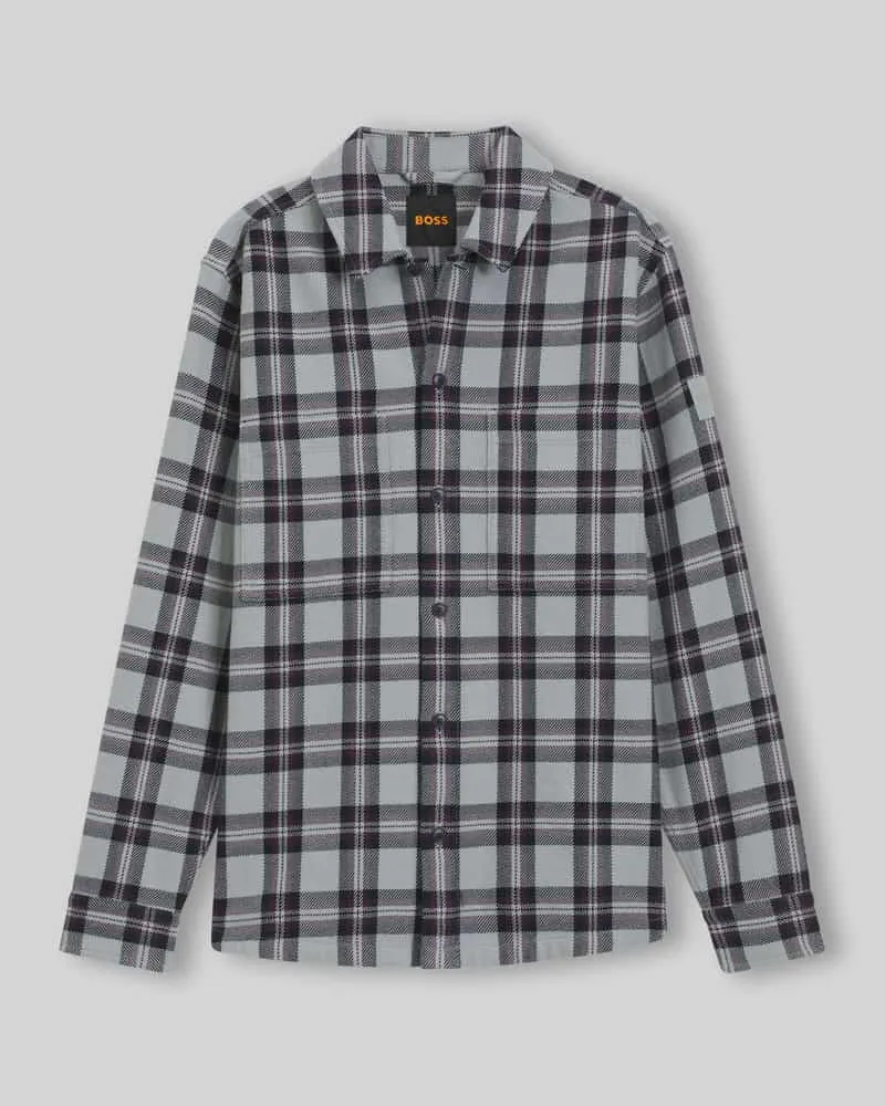 HUGO BOSS Regular Fit Hemdjacke aus reiner Baumwolle Modell 'LOCKY_2_M Eisblau