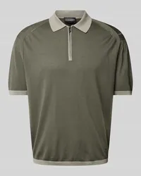 Emporio Armani Regular Fit Poloshirt mit Reißverschluss Oliv