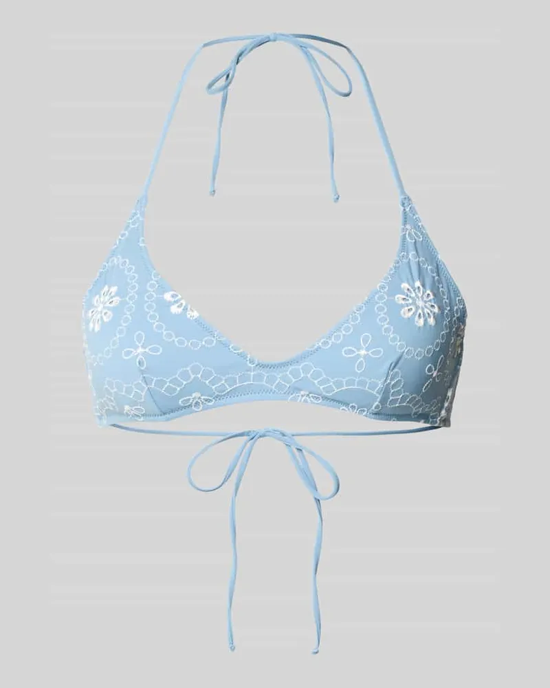 MC2 Saint Barth Bikini-Oberteil mit Stitchings und Schnürung Modell 'HESPERA Blau