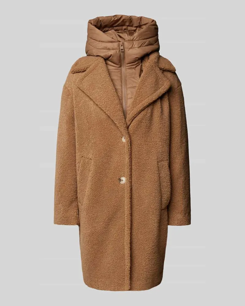 Christian Berg Mantel mit Stehkragen Mittelbraun