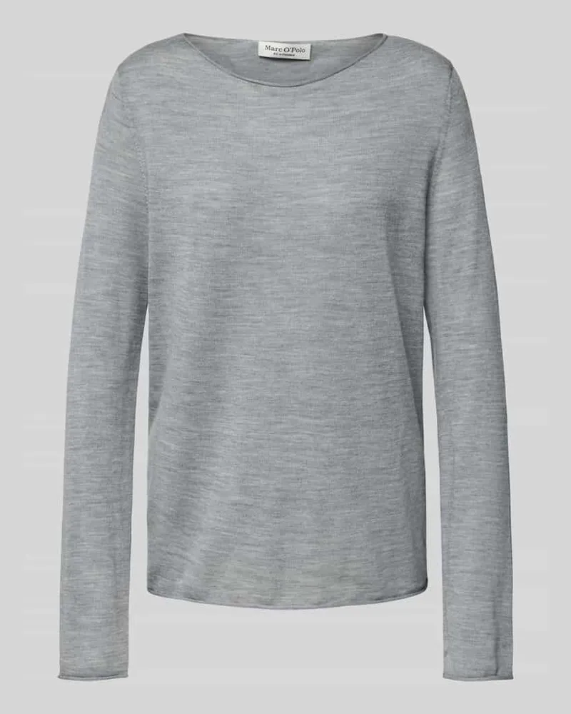 Marc O'Polo Regular Fit Strickpullover aus reiner Schurwolle Mittelgrau