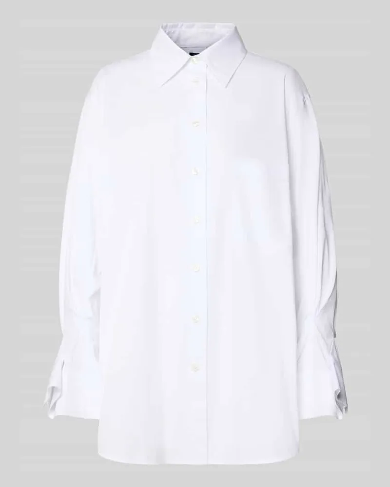 JOOP! Hemdbluse mit Knopfleiste Weiss