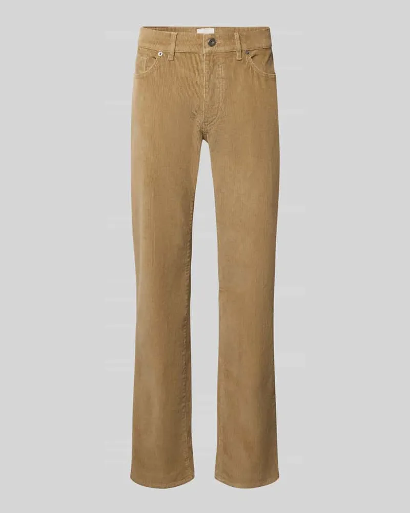 Brax Straight Fit Cordhose aus Baumwoll-Mix Modell 'Mythos Flex Cord Beige