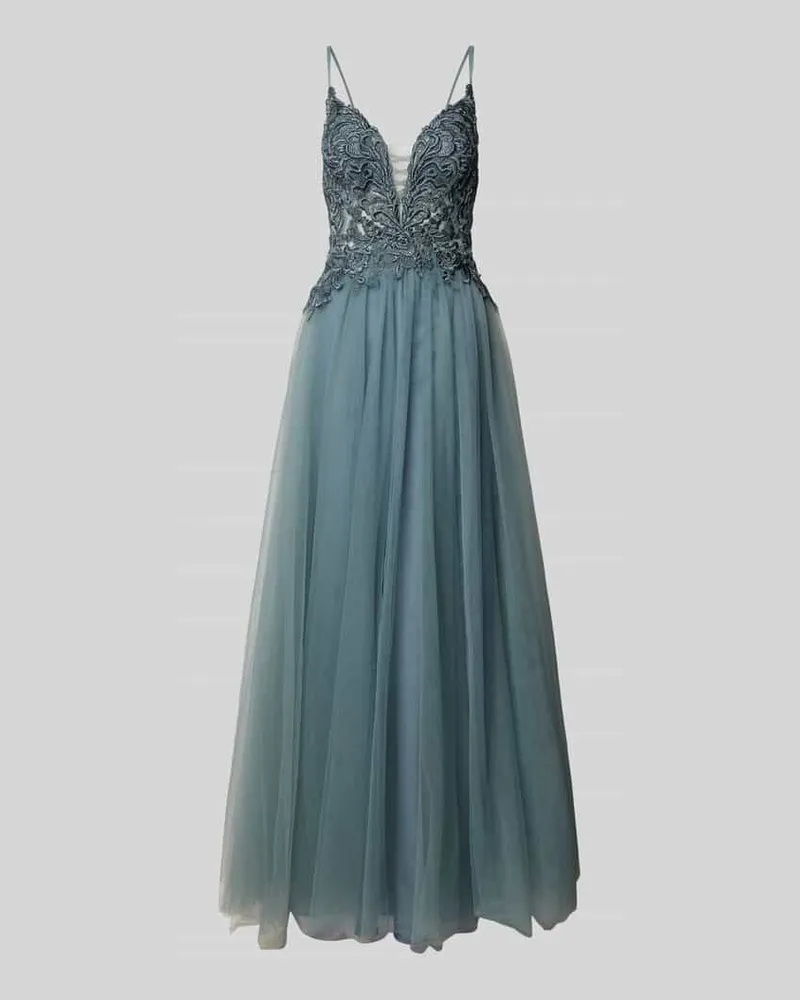 Mascara Abendkleid mit Häkelspitze Gruen