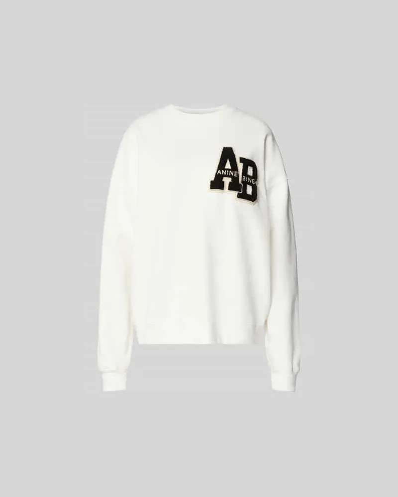 Anine Bing Oversized Sweatshirt mit Logo-Detail Offwhite