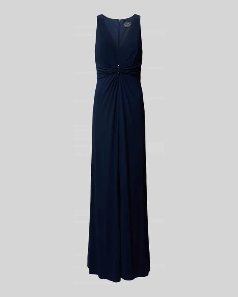 Adrianna Papell Abendkleid mit Raffungen und V-Ausschnitt Marine
