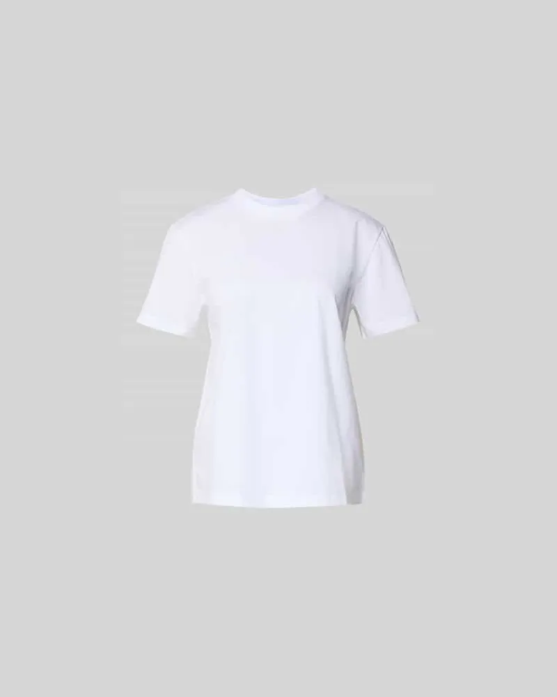 Paco Rabanne T-Shirt mit geripptem Rundhalsausschnitt Weiss