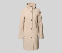 Regular Fit Wollmantel mit Fischgräten-Muster