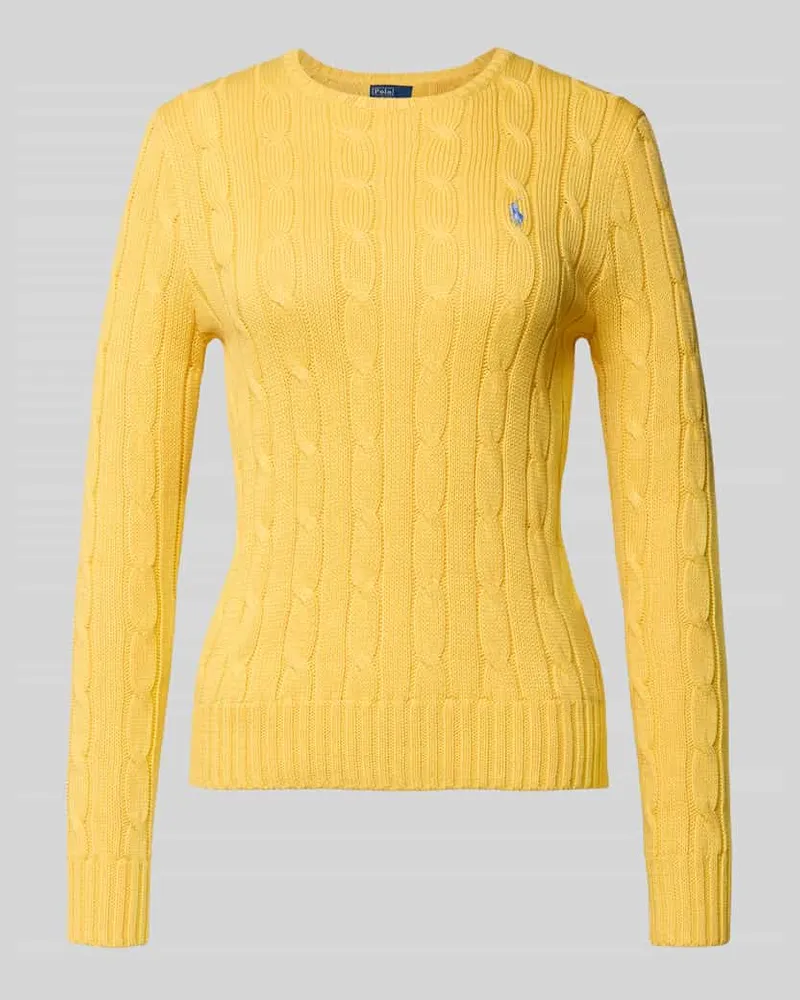 Ralph Lauren Regular Fit Strickpullover aus reiner Baumwolle Modell 'JULIANNA-LONG Gelb