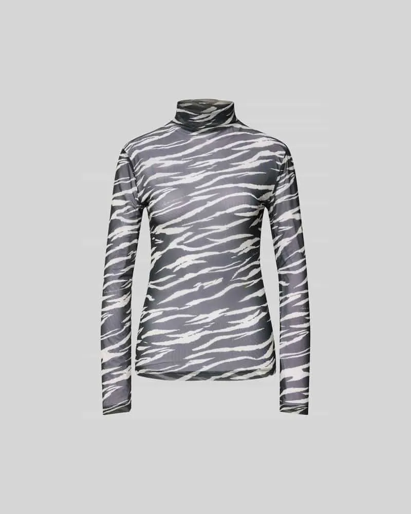 Lala Berlin Longsleeve im semitransparenten Design Black