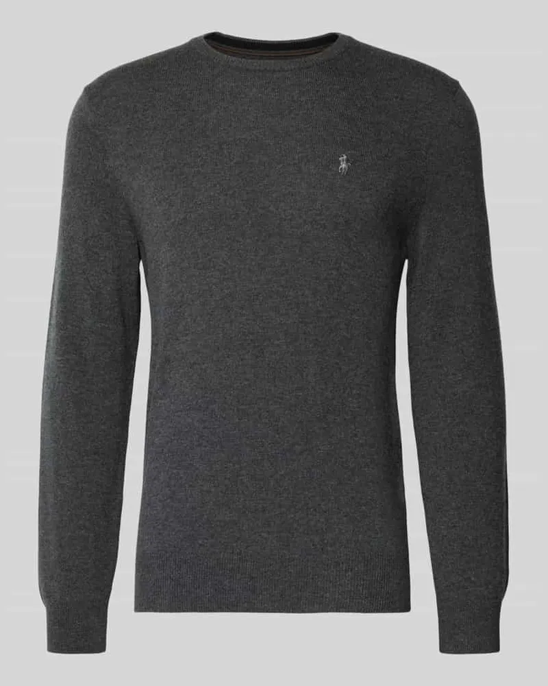 Ralph Lauren Strickpullover mit gerippten Abschlüssen Anthrazit