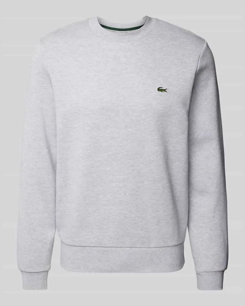 Lacoste Sweatshirt mit Label-Badge Hellgrau