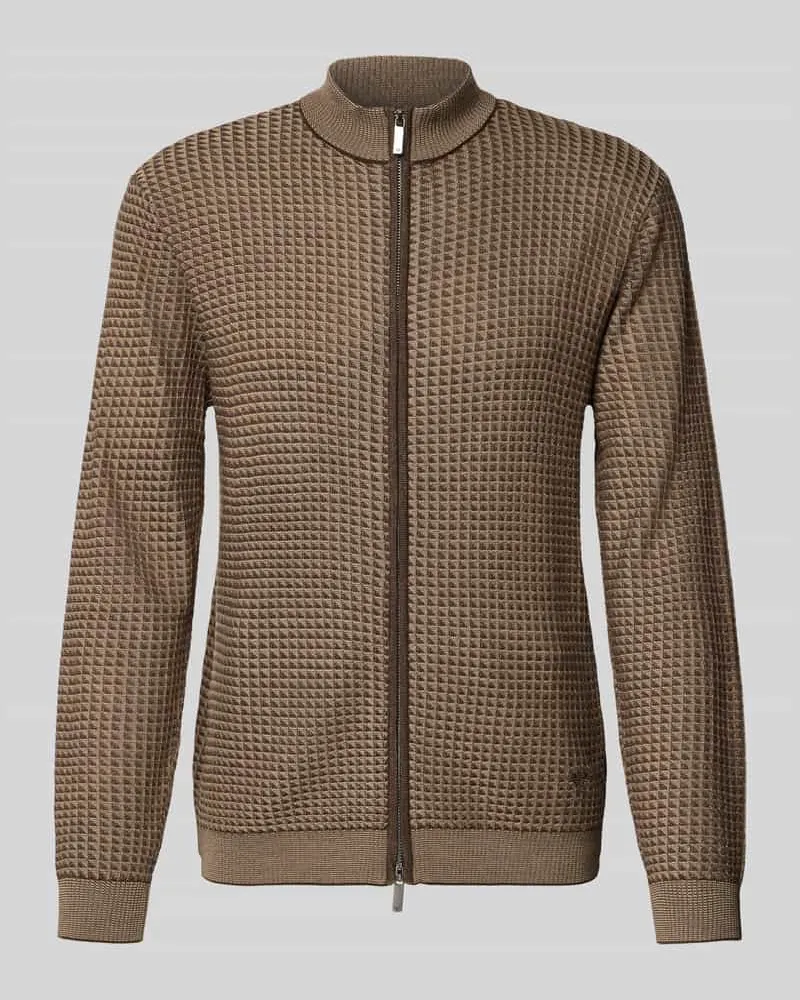 Emporio Armani Strickjacke mit Woll-Anteil Mittelbraun