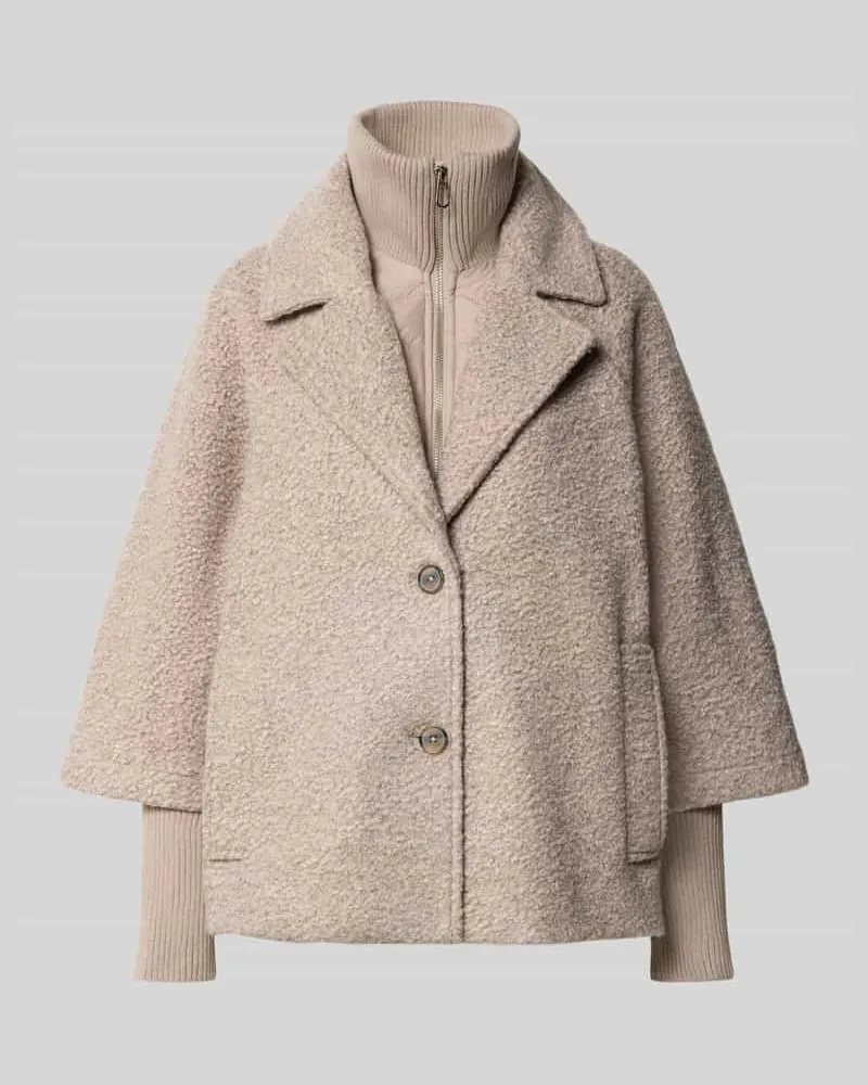 Tom Tailor Regular Fit Cape Jacke mit Stehkragen Beige