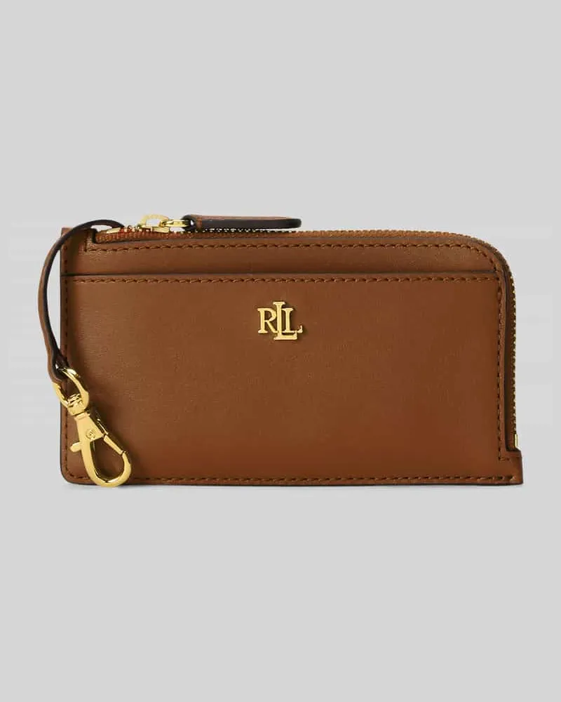 Ralph Lauren Portemonnaie für Kleingeld aus echtem Leder Cognac
