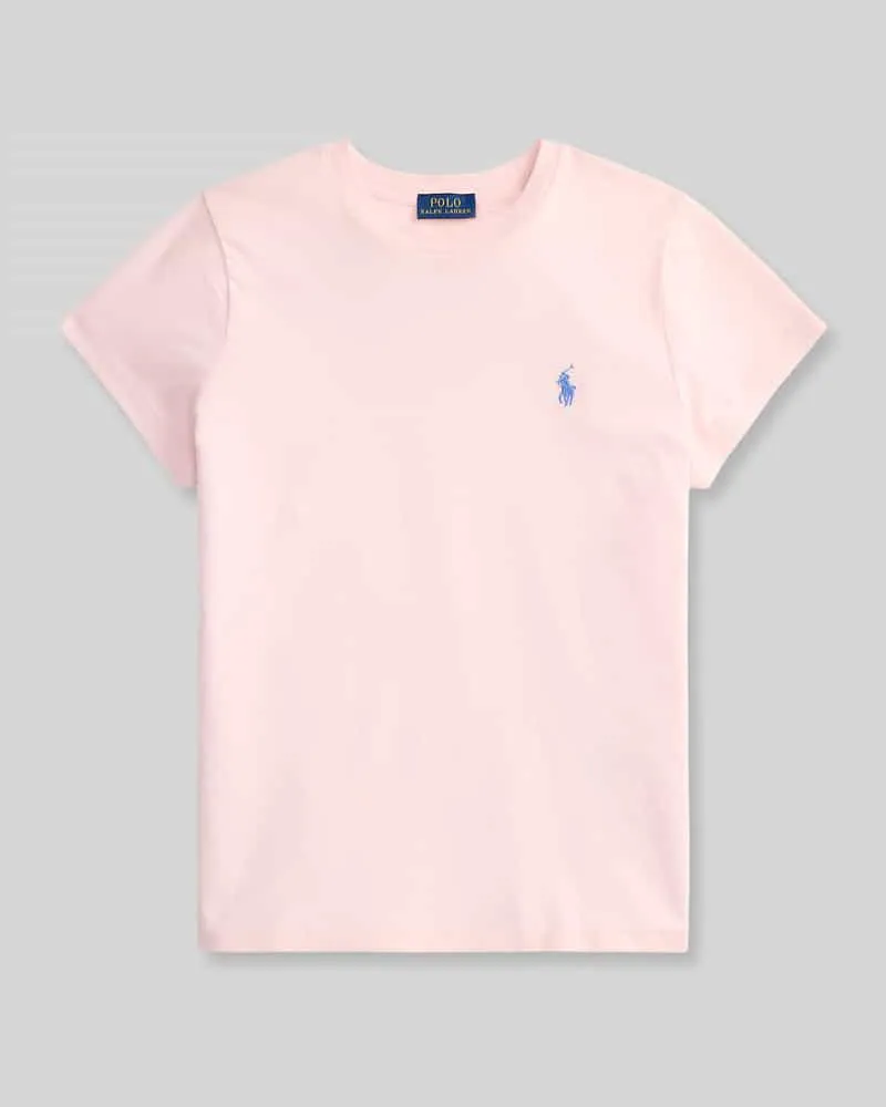 Ralph Lauren Regular Fit T-Shirt aus reiner Baumwolle Hellrosa