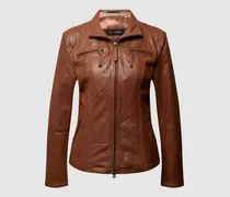Lederjacke mit Crinkle-Effekt