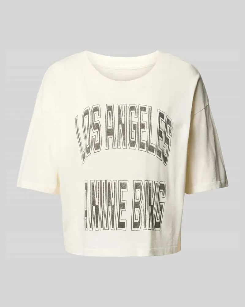 Anine Bing T-Shirt mit Los-Angeles-Frontprint Beige