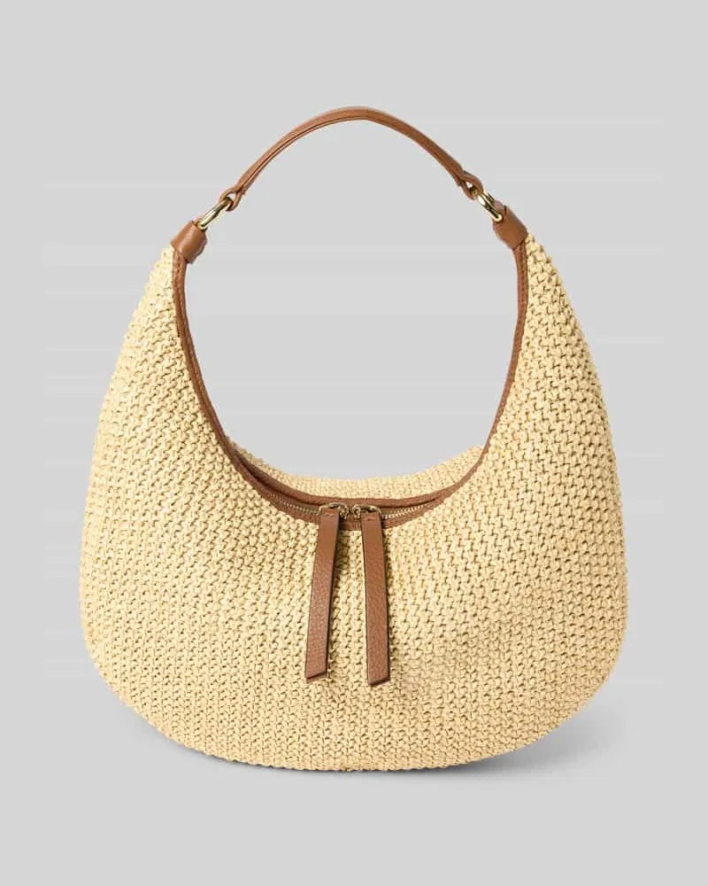 Abro Shoulder Bag in Flecht-Optik Modell 'Nana Beige