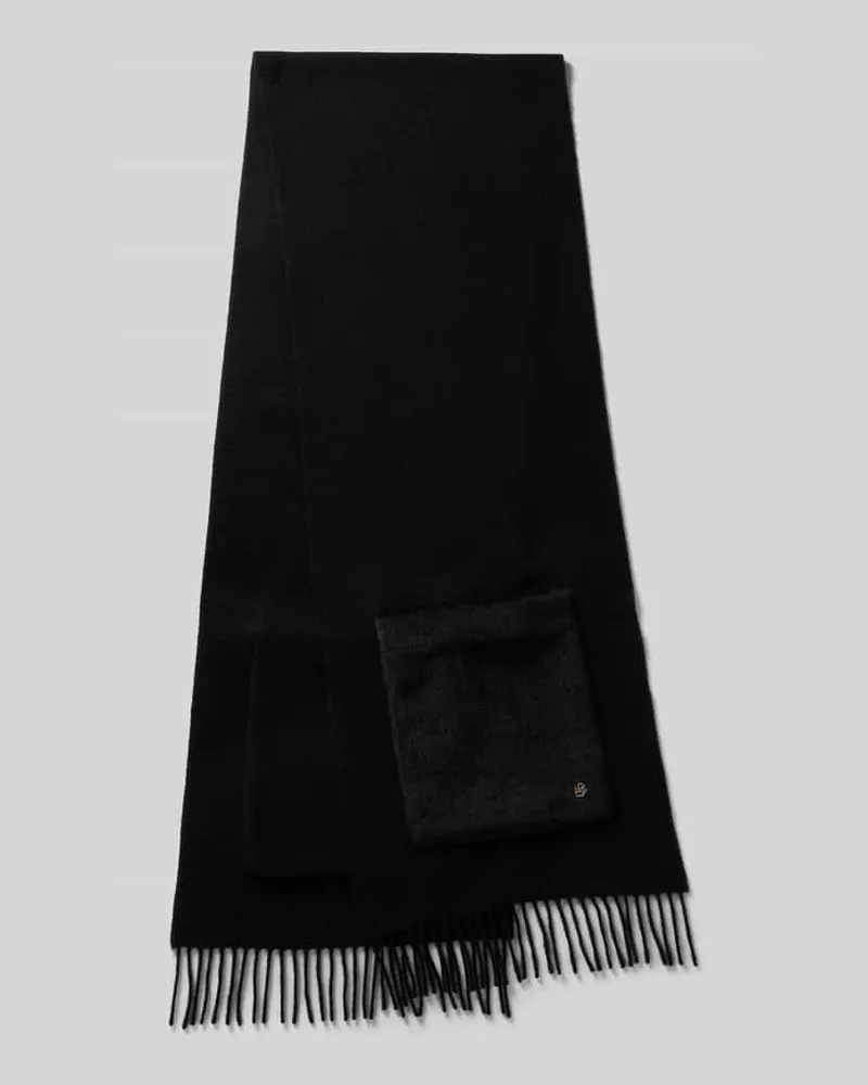 HUGO BOSS Schal aus Woll-Mix Modell 'GRAYCE Black