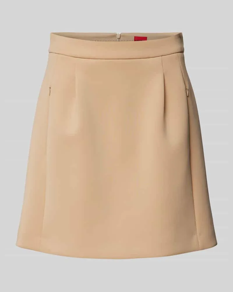 HUGO BOSS Minirock mit Nahtreißverschlusstaschen Modell 'RHONDE Beige