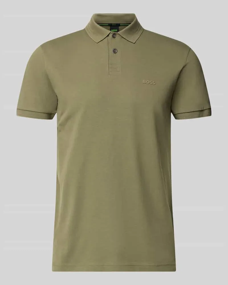 HUGO BOSS Slim Fit Poloshirt aus reiner Baumwolle Modell 'PAUL Oliv