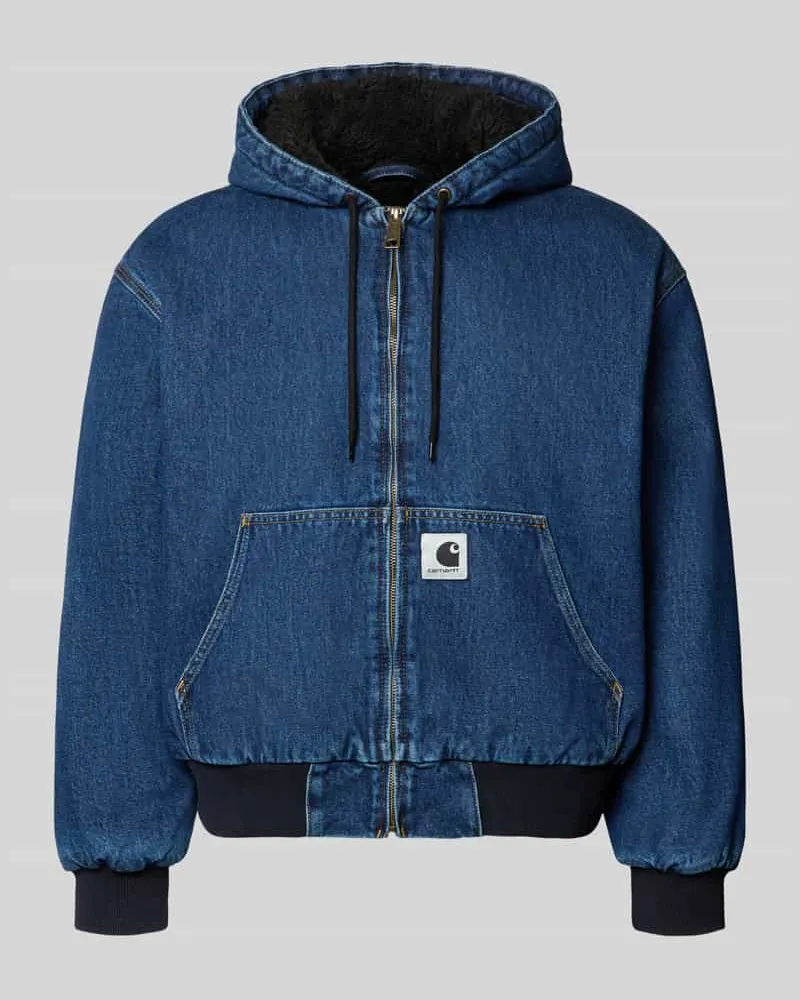 Carhartt WIP Jeansjacke mit Kapuze und Reißverschluss Blau