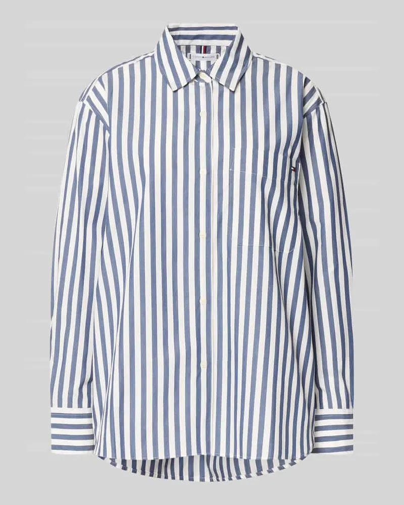 Tommy Hilfiger Loose Fit Hemdbluse aus reiner Baumwolle Marine