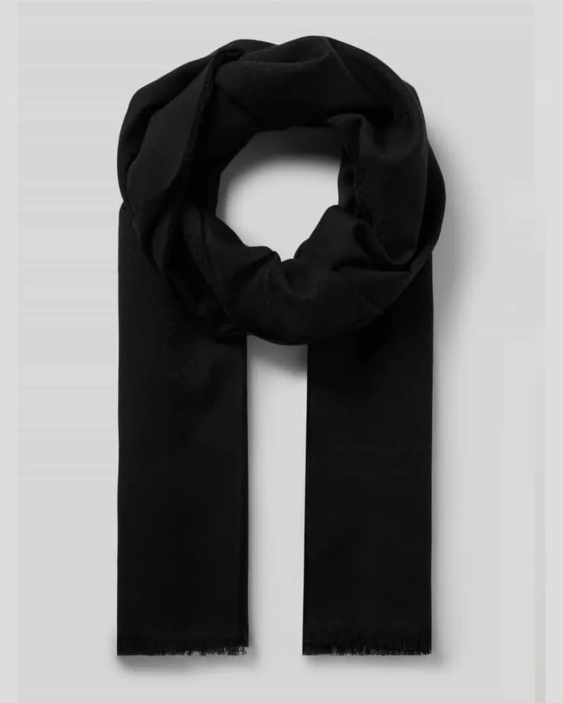 HUGO BOSS Schal aus Baumwoll-Woll-Mix Modell 'LEDONIO Black