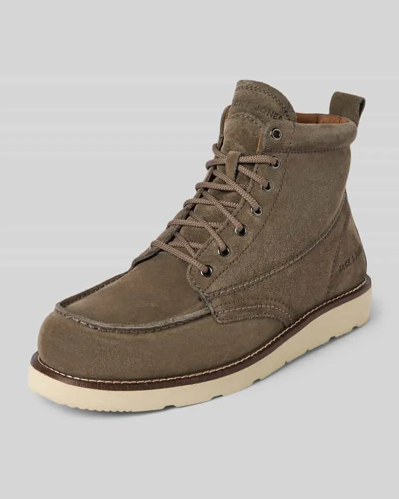 Jack & Jones Schnürstiefel mit Label-Detail Modell 'TORONTO Anthrazit
