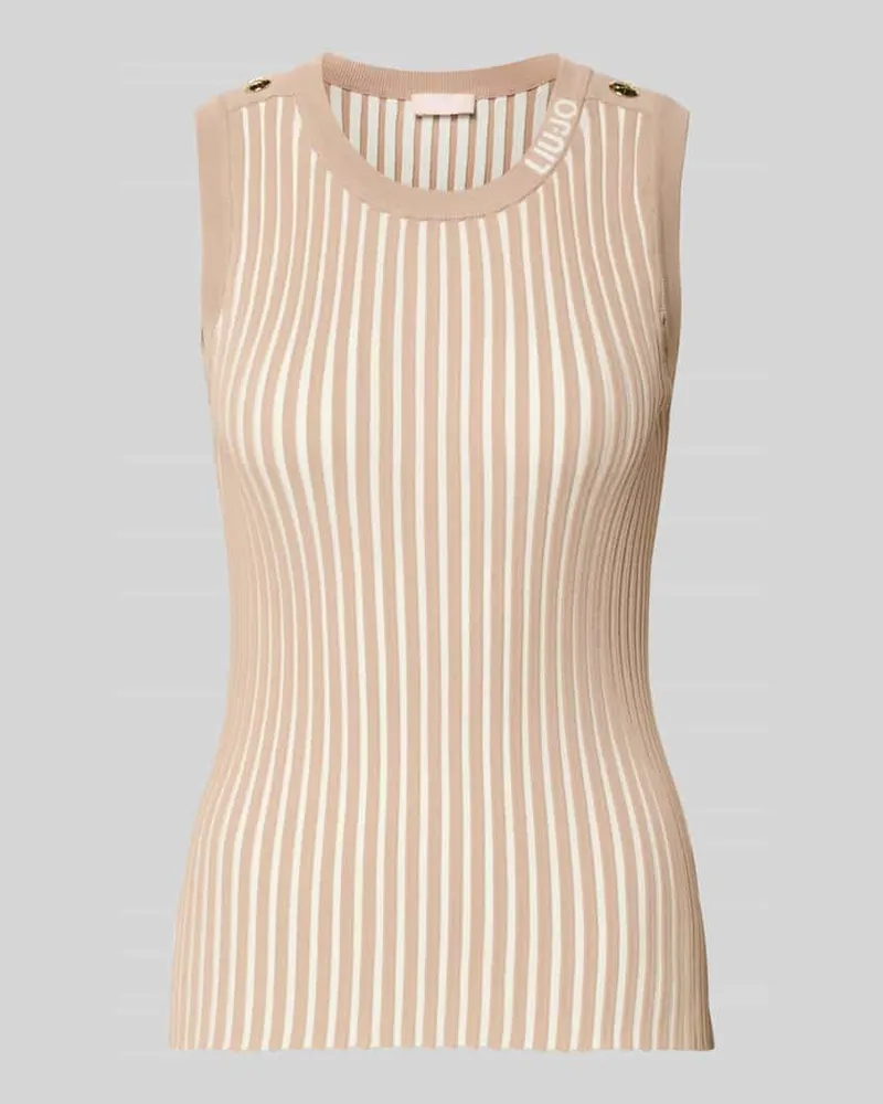 Liu Jo Stricktop aus Viskose-Mix mit Zierknöpfen Sand