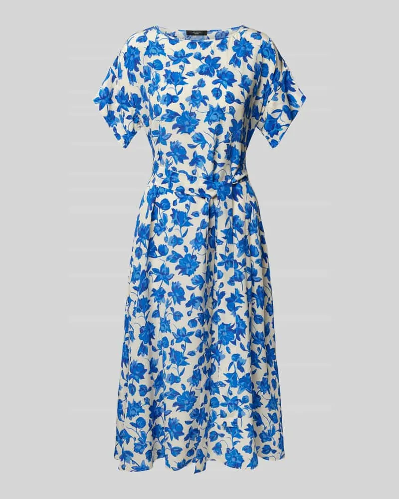 Max Mara Seidenkleid mit Bindegürtel Modell 'CANNES Hellblau