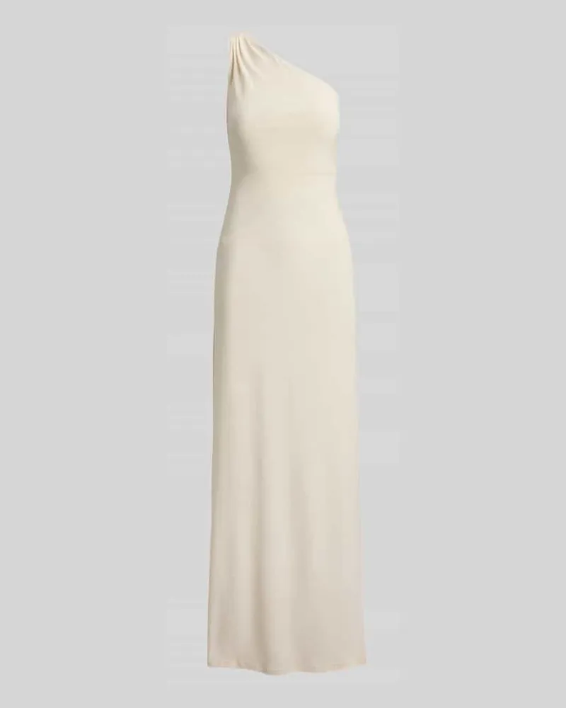 Ralph Lauren Figurbetontes Abendkleid mit One-Shoulder-Ausschnitt Beige
