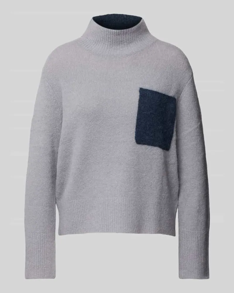 Luisa Cerano Strickpullover mit Brusttasche Hellgrau