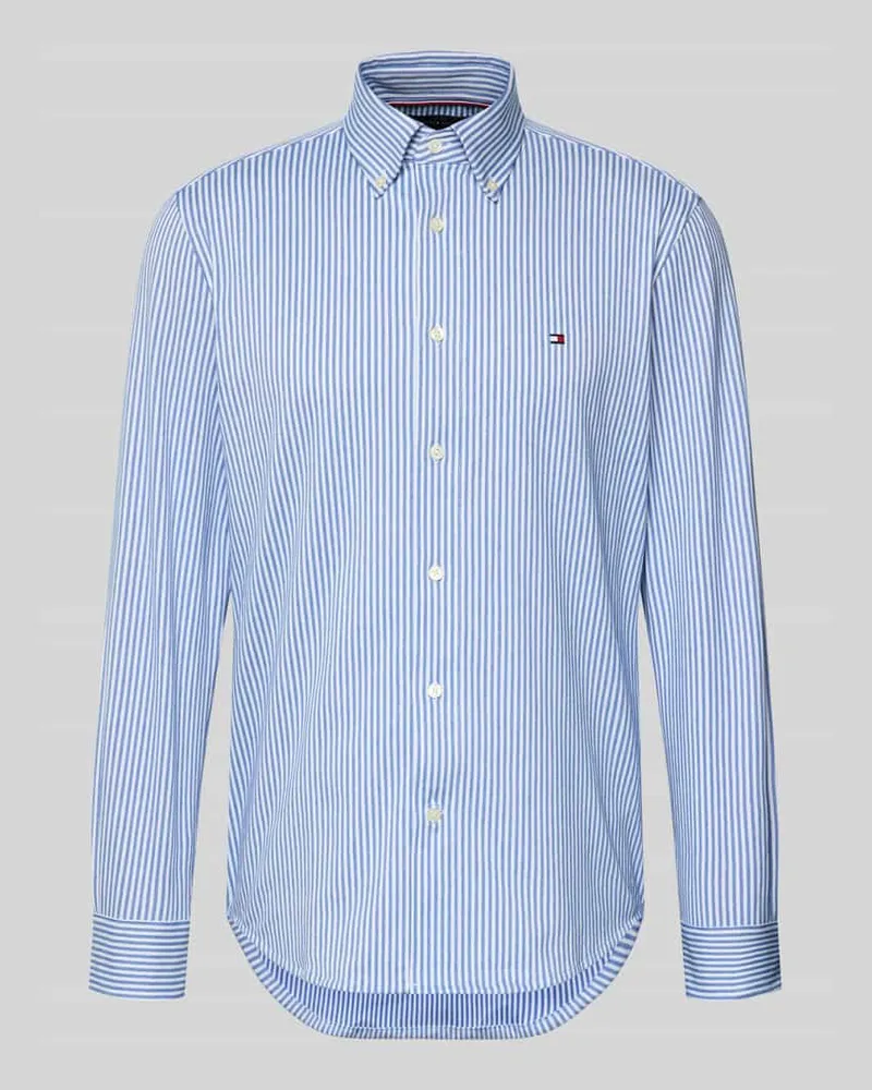 Tommy Hilfiger Regular Fit Freizeithemd aus Baumwoll-Mix Marine