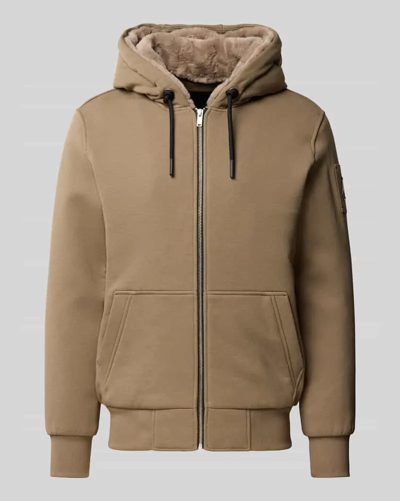 Moose Knuckles Sweatjacke mit Teddyfutter Modell 'classic bunny Khaki