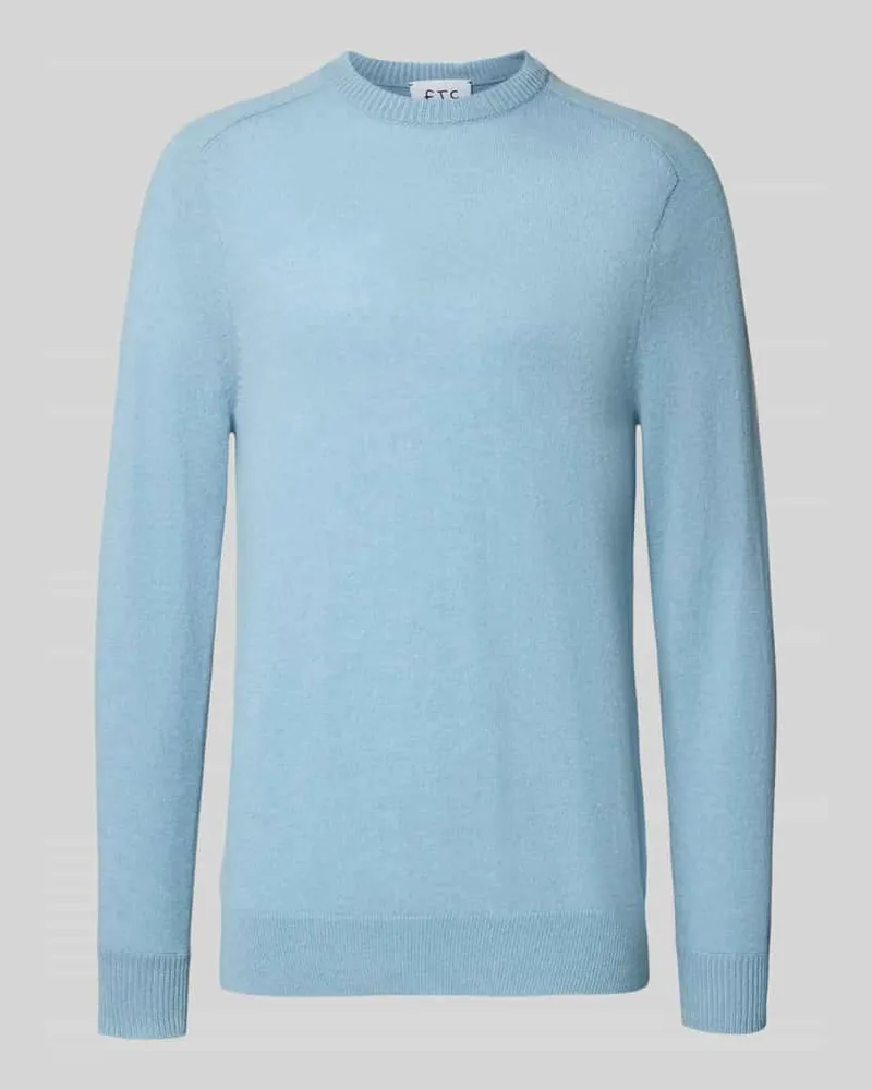 FTC Cashmere Kaschmirpullover mit Rundhalsausschnitt Hellblau