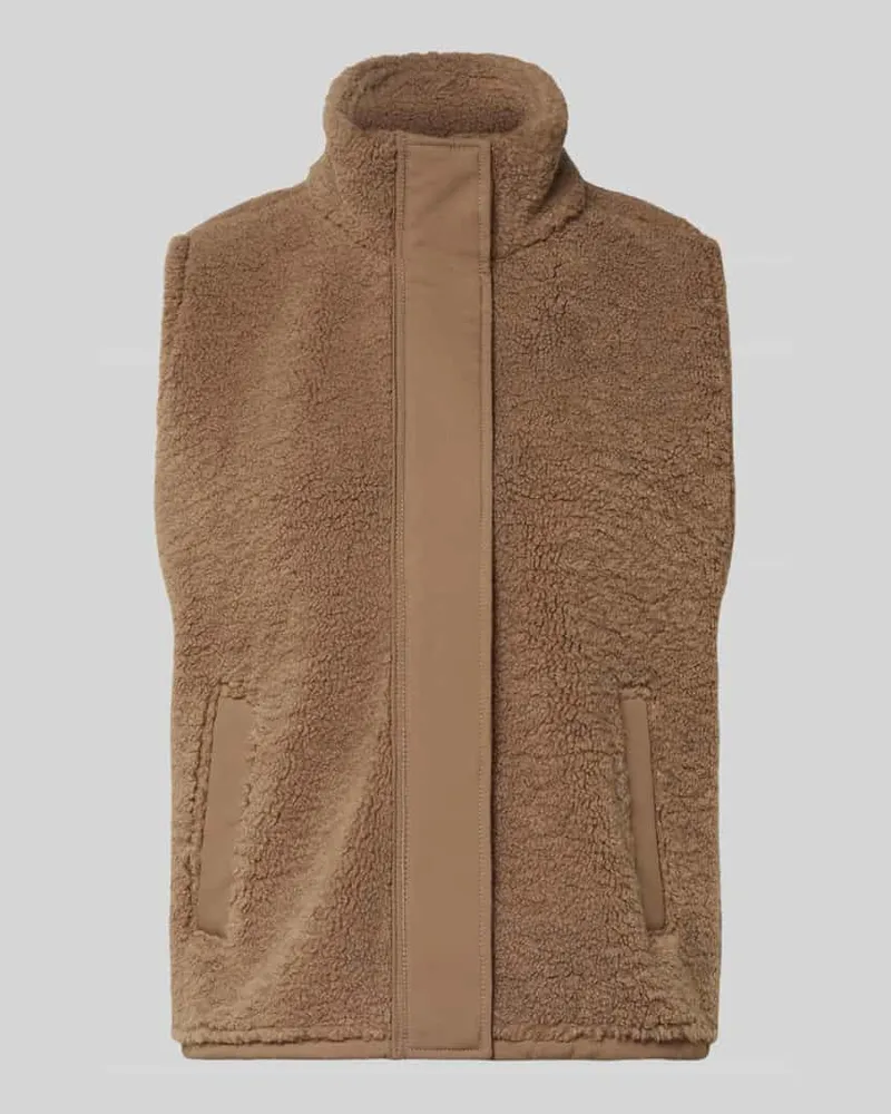 Samsøe & Samsøe Fleeceweste mit Stehkragen Modell 'FROST Cognac
