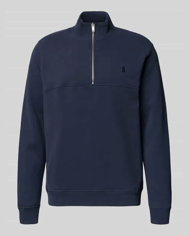 Armedangels Regular Fit Troyer aus reiner Baumwolle 'WAARLO FLEECE Dunkelblau