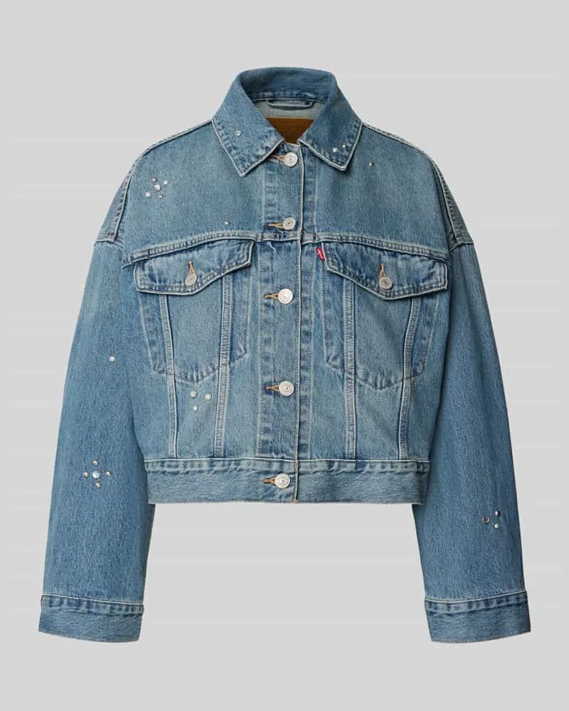 Levi's Loose Fit Jeansjacke aus reiner Baumwolle Modell 'LOOSE CROP TRUCKER Blau