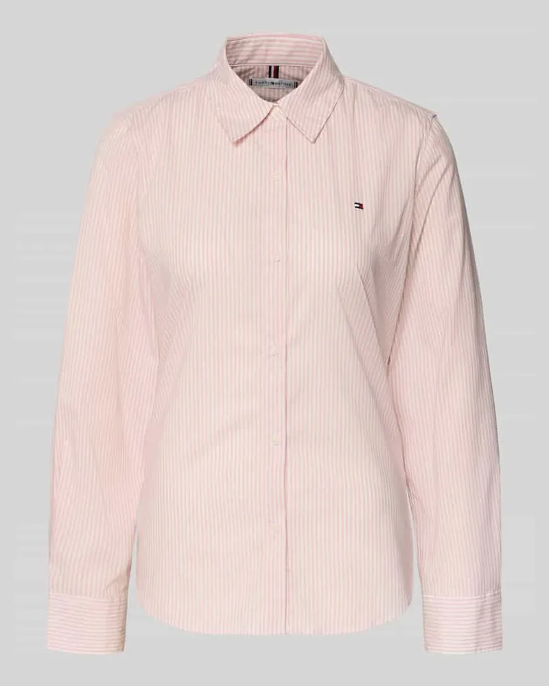 Tommy Hilfiger Regular Fit Hemdbluse aus Baumwoll-Mix Rosa