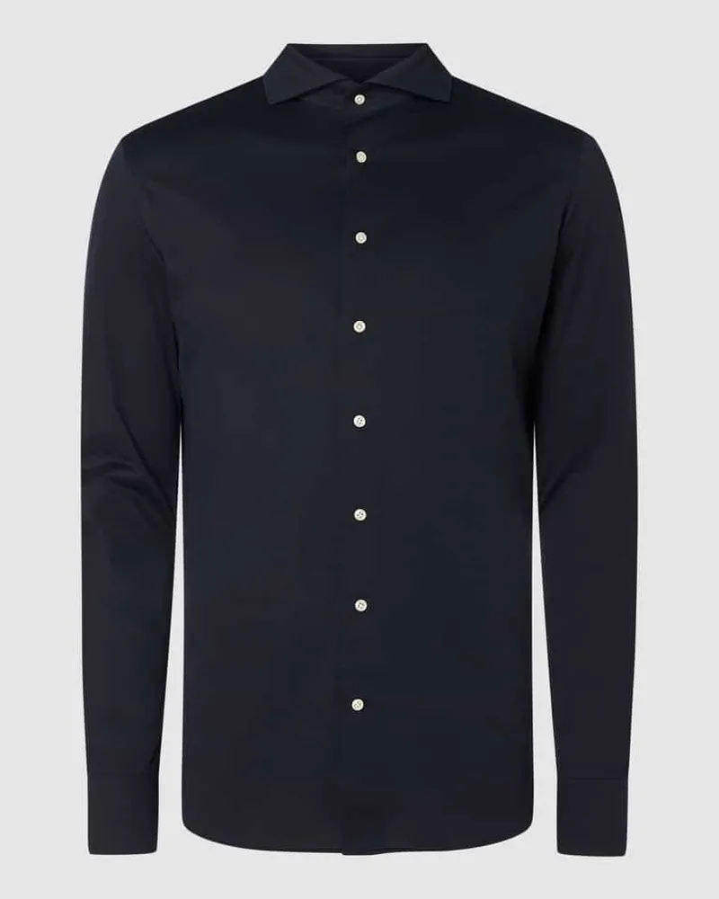 Profuomo Regular Fit Businesshemd aus Baumwollmischung Marine