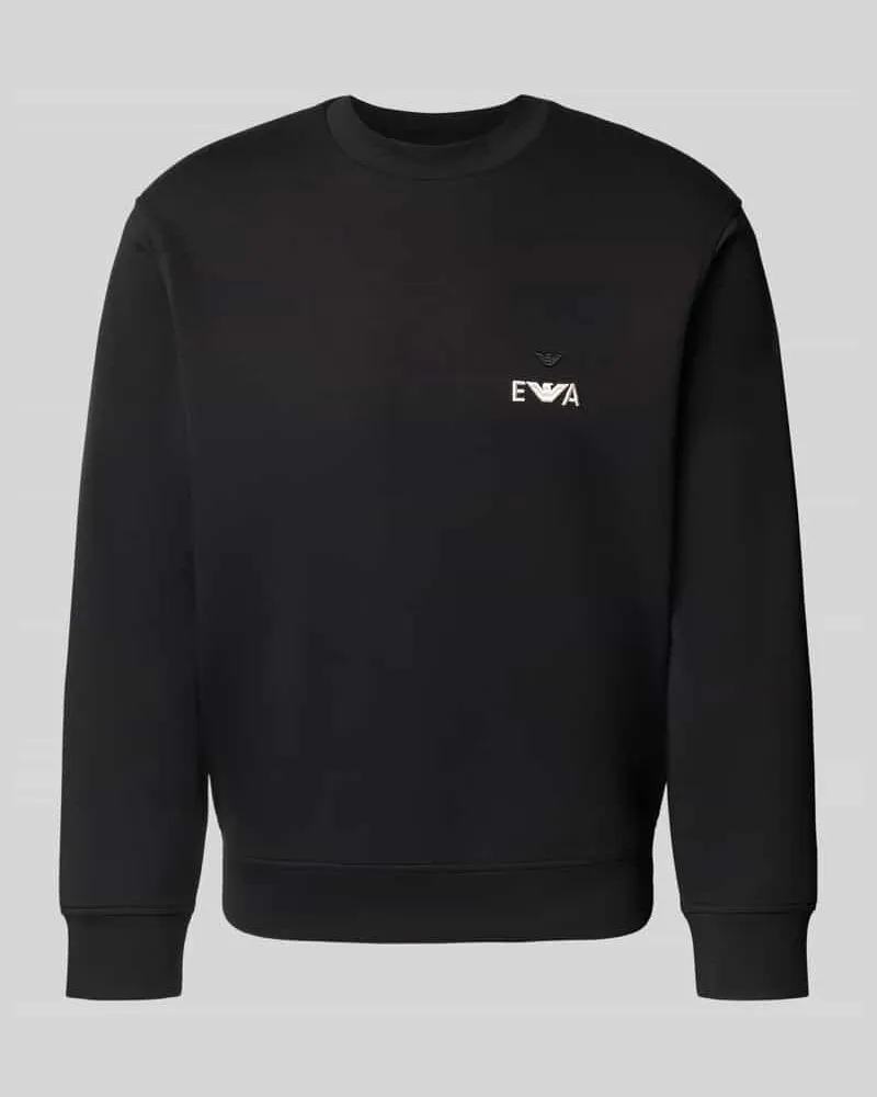 Emporio Armani Sweatshirt mit Label-Stitching Black