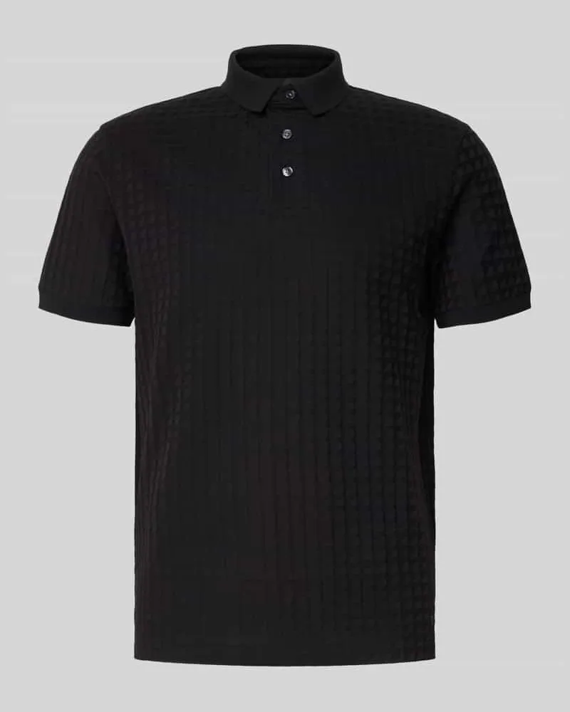 Emporio Armani Regular Fit Poloshirt mit Logo-Stitching Black