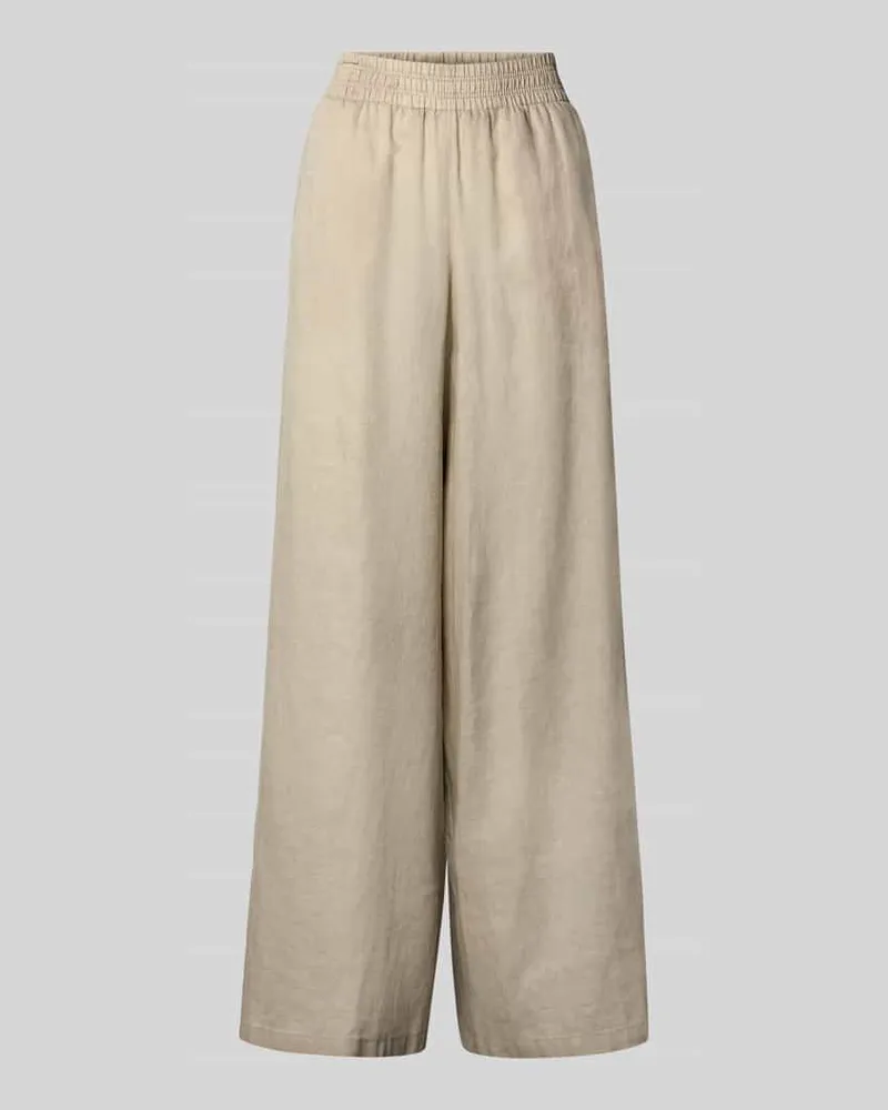 Drykorn Loose Fit Leinenhose mit elastischem Bund Sand