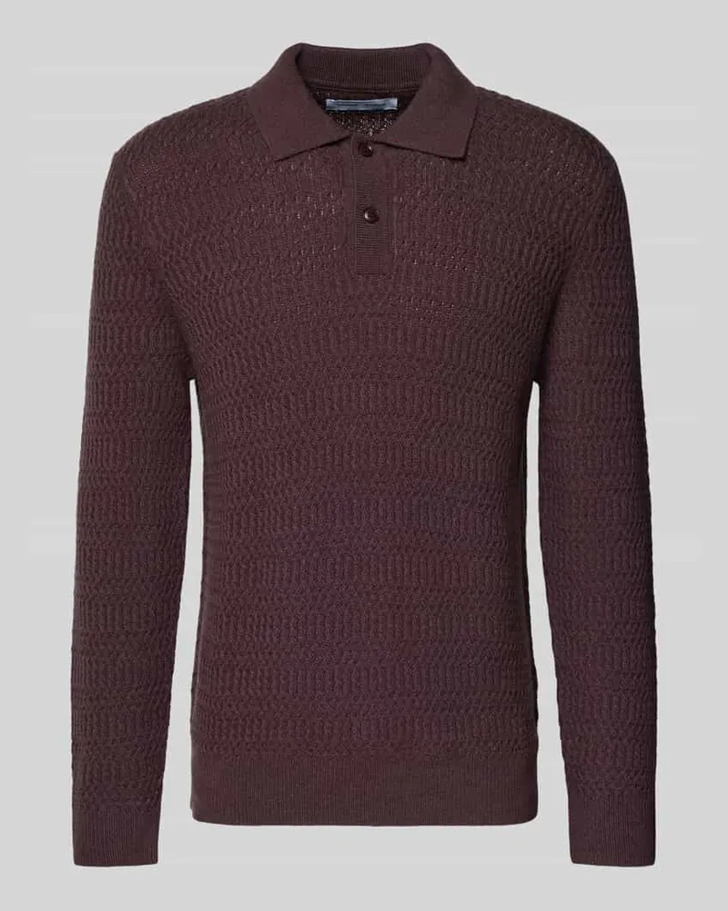 Samsøe & Samsøe Strickpullover aus Woll-Mix mit Polokragen Modell 'CAIDEN Bordeaux