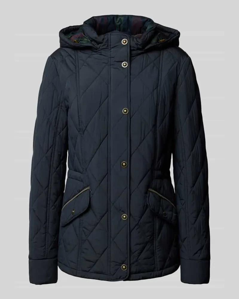 Gil Bret Steppjacke mit Kapuze und Pattentaschen Dunkelblau